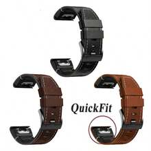 Cinturino sportivo da uomo in pelle sintetica 22/26mm, design a sgancio rapido, compatibile con Fenix 8/7X/7/6X/6 Pro/5X/5 Plus, Forerunner 970/965/955/945/935, Epix Pro Gen 2, Tactix 8/7, Enduro 3/2, accessorio cinturino di ricambio per smartwatch - 26mm - Visualizzare 7
