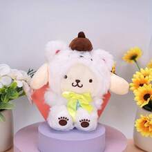 SANRIO 1个可爱的三丽鸥卡通人物毛绒玩具，包括美乐蒂、酷洛米、肉桂狗、布丁狗和宝可梦，柔软填充抱枕，儿童礼物，包包装饰，汽车挂饰，节日礼物 - 彩色 - 查看 10