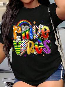 Women's And Unisex Pride Month T-Shirts - LGBTQ Month - Stylish - 100% Cotton - Women's Summer Clothing - Short Sleeve LGBTQ Celebration T-Shirt - Gay Summer Tops - 黑色 - 查看 6