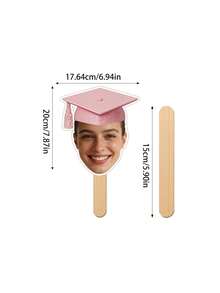 Custom Personalized Graduation Face Cutouts On Sticks, Custom Graduation Bachelor's Cap Photo Fan, Class Of 2026 Grad Photo Booth Props, Congrats Grad Fans Grad Party Favors, DIY Photo Frame For Graduation Party Souvenirs,Customized Gift, Graduation, Graduation Gift, Graduation Decor, Customizable Item, Party Favor, Essential For Graduation Party Decoration - Multicolor - View 5