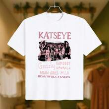 Katseye Women Summer Fashion T-Shirt - Retro Graphic Graphic Print Loose Short-Sleeve - 2026 Fans Fashion Style Outfit - Round Neck Casual Basic Tee Concert OutfitPlayeras De Mujer Algodon Blusas Frescas Para El Calor Blusas Dama Playeras Mujer Blusa Blanca Playeras Basicas De Mujer Blusas Oversize Para Dama  Y2k Mujer Verano Camisetas De Mujer Algodón Playeras Para Mujer Envio Nacional - Blanco - Ver 1