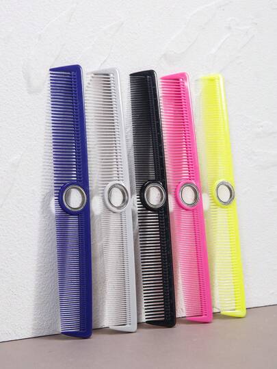 WANMEI 5Pcs Professional Hair Comb Set, Fine & Wide Teeth Hair Comb, Anti-Static Hair Styling Comb, Durable Detangling Comb, Non-Slip Grip Hair Comb, Portable Hair Comb For Salon & Home Use, All Hair Types Hair Comb Kit