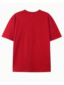 NewSummerCasualCamiseta de Mujer para el Día de la Madre - Blusa Casual de Manga Corta con Cuello Redondo y Corte Holgado con la Frase 'Feliz Día de la Madre' - Blusa Blanca de Primavera Verano para Fiesta, Uso Diario y Regalo de Vacaciones - Corte H-Line Cómodo para Todo el Año, 100% Ajuste Confortable-Vintage Street Style Unisex Loose Cotton Short Sleeve Crew Neck T-Shirt - Rojo - Ver 2