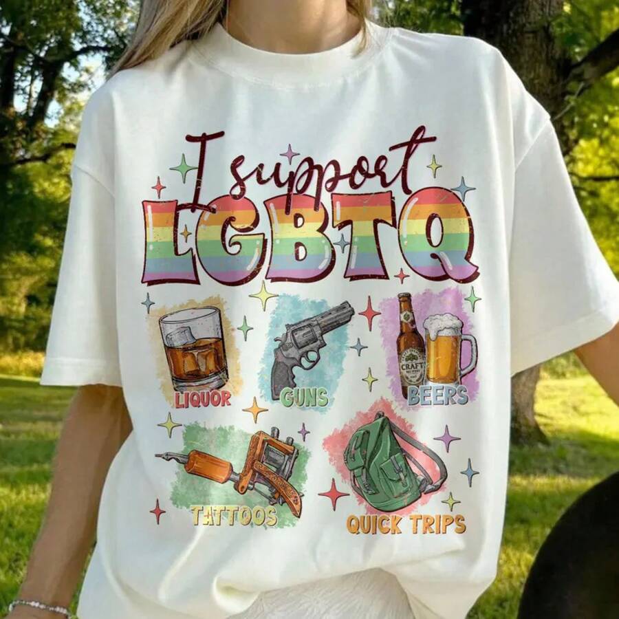 Camiseta de Apoyo al LGBTQ+, Sudadera del Mes del Orgullo, Ropa de Justicia Social, Camisetas de Apoyo al LGBTQ, Camiseta Gráfica del Mes del Orgullo - Blanco - Ver 1