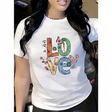 Camiseta de manga corta con estampado para mujer, ropa de primavera, atuendo para festividades, blanca para verano, look playero, estilo vacacional, estilo rural, atuendo de oficina para mujer. - Blanco - Ver 7
