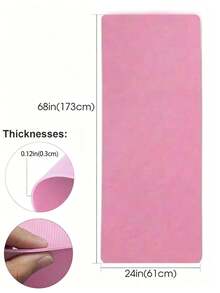 1pc 173*61*0.3cm EVA Yoga Mat, Suitable For Pilates Workout, Solid Color Design, Perfect For Home Fitness And Yoga Practice, Ideal For Beginners, Suitable For Fitness And Dance Training, Sports Mat, Ultra-Thin Yoga Mat Can Be Part Of A Sports Set - Watermelon Pink - View 3