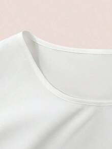 Blusa de mujer nueva y elegante con bajo asimétrico y mangas con volantes, ropa casual para vacaciones, uso diario, adecuada para el Día de San Valentín, Carnaval, playa, vacaciones de verano - Blanco - Ver 3