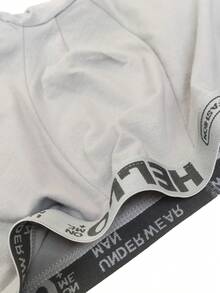 3pcs Plus Size Men Boxer Briefs, Random Color Letter Waistband Soft Stretch Underwear Set - Multicolor - View 5
