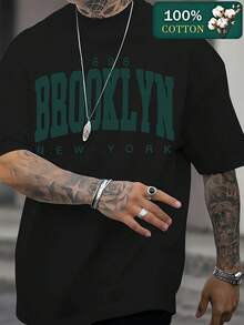 Camiseta de Manga Corta para Hombre 100% Algodón Puro, Estilo Casual y Deportivo de Moda Urbana, Nuevo Estilo de Verano - Negro - Ver 9