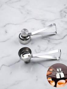 1pc Stainless Steel Egg Opener & Shell Cracker - Creative Kitchen Gadget For Boiled Eggs, Easy Peel Egg Hole Puncher & Tapper Tool - Silver - View 5