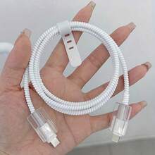 Bộ 4 miếng bảo vệ cáp TPU, vỏ cáp bằng chất liệu TPU bền chắc, tương thích với bộ sạc Apple 18W/20W, bảo vệ cáp sạc khỏi hư hỏng. - Nhiều màu - Xem 6