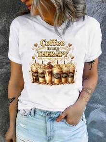 Women's Short-Sleeve T-Shirt Set, Casual Printed Christmas Tops For Women, Loose Round Neck Short-Sleeve Shirts For Halloween, Suitable For Daily Wear/Casual Outings/Parties And Other Occasions, Women's Short-Sleeve Shirts Made Of 100% Pure Cotton - 白色的 - 查看 7