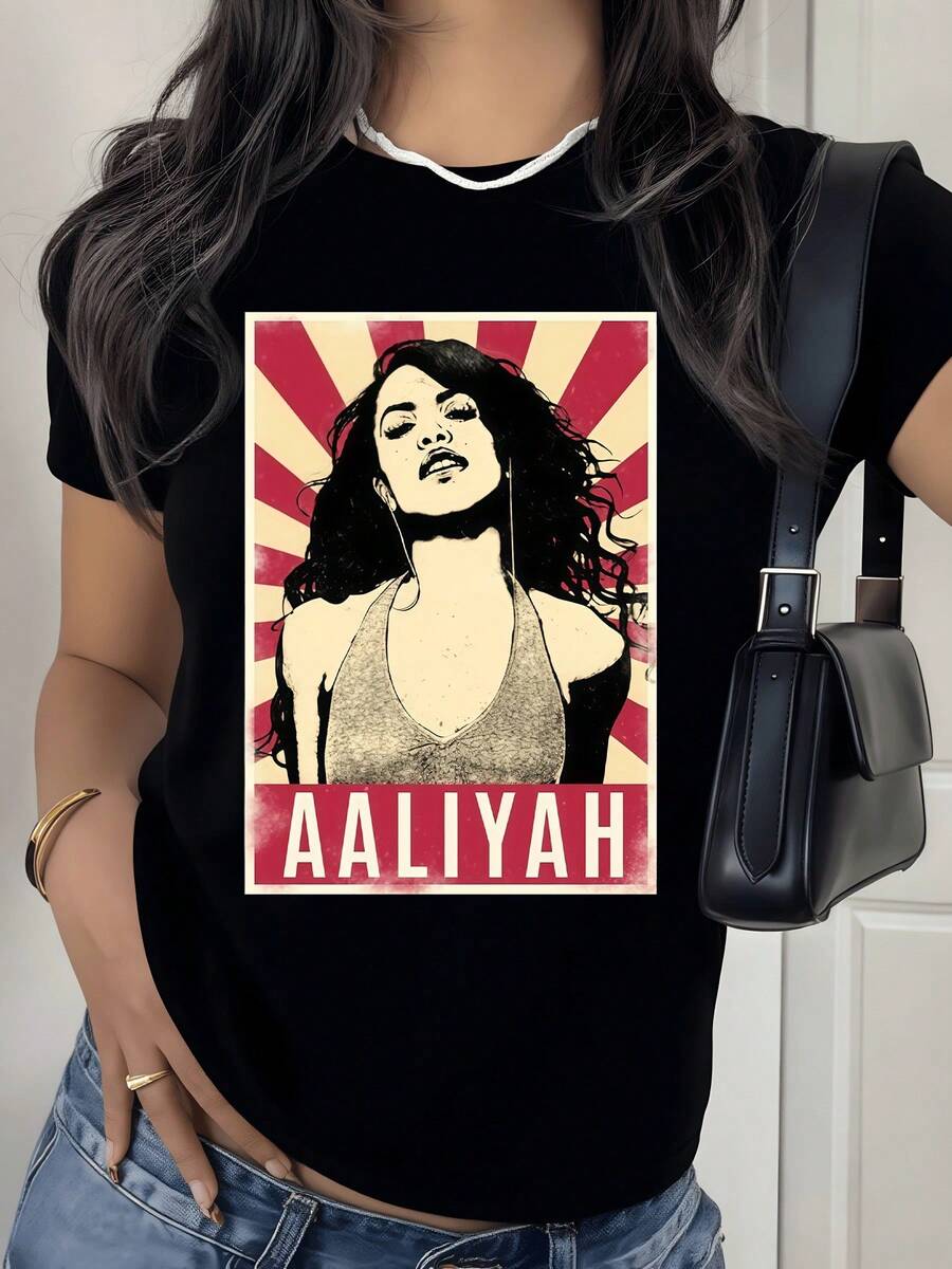 Figura femenina con fondo de rayos rojos simbolizando fuerza independencia y energía interior inspira confianza y actitud moderna camiseta de mujer casual con estilo urbano atractivo - Negro - Ver 1