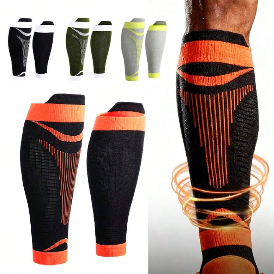 1 Pair Calf Compression Sleeves For Men & Women - Footless Compression Sleeves For Running, Athletic, Leg Sleeves