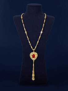Yiyi Bohemian Style Red Gemstone Heart-Shaped Necklace Suitable For Special Occasions - XXL-068 - View 4