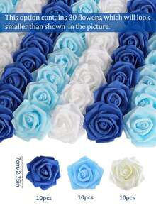 30pcs Artificial Pink Rose Flower Heads, Loose Fake Foam Mini Gray-Pink Roses, Suitable For DIY Bridal Gifts, Wedding Floral Arrangements, Home Decor - Multicolor - View 14