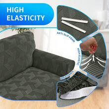 YSTYLE 1/2/3/4-Sitzer Stretch-Sofabezug mit Armlehnen, modern, dick, Polyester, fleckenabweisend, rutschfest, waschbar, für Wohnzimmer, Büro, Hotel - Armeegrün - Übersicht 2