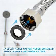 20/100个通用四点标准橡胶O型圈、塑料垫圈、密封垫片，适用于波纹管、淋浴软管、水龙头、热水器和阀门 - 均碼 - 查看 5