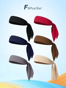 Set de 6 piezas/12 piezas/21 piezas Diadema de cinta unisex para deportes al aire libre y ciclismo, accesorio para el cabello con cinta de múltiples colores para correr y hacer ejercicio - Multicolor - Ver 14