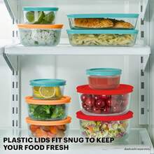 (12-Pack) Glass Food Storage Containers Set, 1/2/3 Cup Meal Prep Containers With Plastic Lids, Dishwasher & Microwave - 12 Pack - View 4
