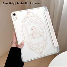 Bunnies 壓克力水晶平板保護殼附支架，兔媽媽與花卉圖案設計，適用於 Honor Pad 8/9/10、Honor GT 11.5inch/X7/X8A/X9/X8Pro/X9Pro/V9/V8 Pro、Matepad 11 吋 2023/2022、Apple 第 10 代/11 2025 (A16) - 彩色 - 查看 1