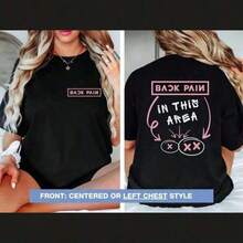 Colores de ConfortA ®     Camiseta negra de , Rosa y Negro, Mercancía de , Dolor de Espalda en Esta Área, Camiseta para Concierto de , Gira Mundial Deadline, Camiseta de Gimnasio Linda - Negro - Ver 6