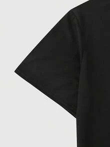 Cuello Redondo Talla Grande - Camiseta Negra Ajustada para Mujer - Camiseta con Estampado "Jumping Star" llamativo, top ligero para el verano, ideal para fiestas, disfraces y uso casual - Camisa casual de tela no transparente, ropa de fiesta, cuello redondo, material no transparente, moda de primavera, estampado geométrico, ajuste cómodo, camisa elegante, blusas casuales para mujer. - Negro - Ver 4