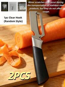 1pc 2-In-1 Stainless Steel Multi-Function Vegetable Peeler With Bottle Opener, Wooden Handle, Suitable For Peeling And Slicing Fruits & Vegetables | Durable, Smooth Operation, Practical Kitchen Tool For Various Produce - Multicolor - View 17