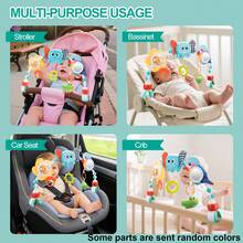 1 buah Mainan Gantung Bayi, Mainan untuk Kereta Dorong, Mainan Aktivitas Sensorik yang Cocok untuk Kursi Mobil, Mainan Kerincingan Bayi yang Menenangkan untuk Bayi Laki-laki dan Perempuan, Mainan Gerak untuk Bayi Baru Lahir (Beberapa Aksesori Mungkin Acak) - MultiWarna - View 8