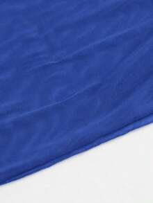 Falda pareo de malla de color sólido, perfecta para vacaciones en la playa. - Azul 3 - Ver 5