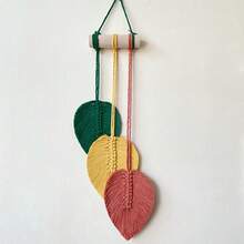 Handwoven Colorful Feather Rope Tapestry For Loved Ones, Heart-Shaped Bohemian Style Decor, 100% Polyester, 85g/㎡, Horizontal Arrangement, Knitted Fabric, No Electricity Required, Comes With Bohemian Style Tapestry Decor - Multicolor - View 9