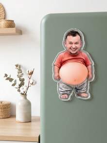 1 pieza Imán de nevera personalizado divertido y lindo con diseño de barriga, imán de foto acrílico irregular personalizado, diseño creativo, decoración de cocina, regalo de anuncio de embarazo, regalo de pareja humorístico, múltiples estilos de barriga recuerdo familiar, tiras de fotos magnéticas - Multicolor - Ver 6