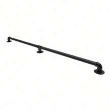 5ft Black Galvanized Iron Stair Handrail - Stylish Wall-Mounted Support - 預設 - 查看 7