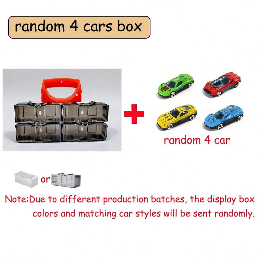 1:64 Scale Acrylic Car Display Case, Multi-Layer Assembly Storage Cabinet, Model Display Rack, Collectible Gift, Cars Not Included, Available In Packs Of 1, 3, 4 Or 5. - Box Of 4 Random Cars - View 1
