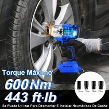 1/2 Inch Cordless Impact Wrench 600Nm Electric Impact Gun With 2 Rechargeable Batteries Automotive Mechanic Tool For Tire Changing And Heavy-Duty Repairs Powerful And Durable - 預設1 - 查看 3