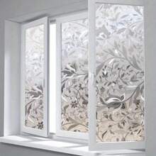 Transparent Semi-Transparent Tulip Pattern Privacy Window Film - Self-Adhesive, No Glue Required, Easy To Apply - Suitable For Office And Living Room Decoration - 17.72*39.37英寸 - 查看 4