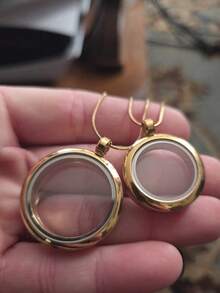 1 buah Kalung Liontin Foto Baja Titanium 18k, Liontin Kaca Baja Tahan Karat, Dapat Dibuka untuk Menyimpan Rambut Bayi/Foto, Kalung Kenangan - Kalung Liontin Kotak Foto - View 4