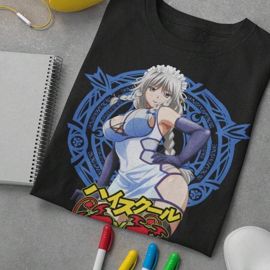 Unisex Grayfia DxD Anime Waifu TShirt, Manga Shirt - Black - View 1