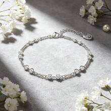 SWAROVSKI Remix Collection Strand Round Cut Bracelet Female Birthday Gift For Mother, Girlfriend, Lover Birthday Gift, Back To School Gift, Christmas Gift, Wedding Gift - White - View 3