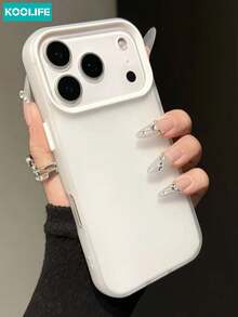 Koolife 1pc White Matte Translucent Phone Case, 2-In-1 PC+TPU Shockproof Protective Cover, Minimalist Matte Texture With Large Camera Frame, Compatible With Iphone 18 Pro/18 Pro Max/17/17 Pro/17 Pro Max/16/15 - White - View 4
