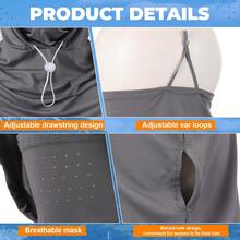 1pc 3-In-1 High SPF Ice Silk Balaclava, Extended Brim Full Face Neck Gaiter, Breathable For Cycling Hiking Outdoor, Cooling & Windproof - Multicolor - View 4