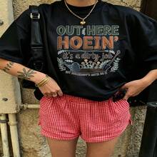 Heartfelt Daily Casual Graphic T-Shirt 100% Cotton Oversized Soft Breathable Casual Crewneck Short Sleeve Top Cute Aesthetic Daily Wear For Casual Wearers Fashion Lovers Daily Outfit Enthusiasts Gift Givers - Negro - Ver 2