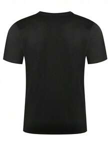 The 1130LOS1776 Print Men's T-Shirt Is Comfortable And Stretchy, Perfect For Summer Outdoor Activities. It Features An Urban Style With An Elastic Crew Neck, Making It A Great Gift Option. Available In Casual Designs. - 黑色 - 查看 2