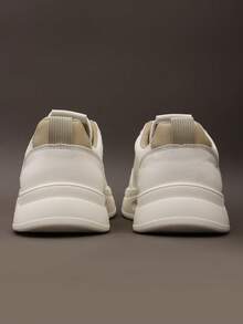 1 Pair Women's White Lace-Up PU Leather Round Toe Low-Top Mesh Side Multi-Layer Wavy Design Thick Sole Casual Sneakers, Suitable For Daily, Holiday, All Seasons, 2026 Model - Brown - View 3