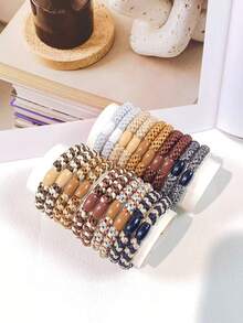 Bộ 10/20 dây buộc tóc bện cơ bản tối giản thời trang nữ, độ đàn hồi cao, bền, đa năng và thân thiện với tóc, không gây hư tổn, hoàn hảo cho tóc vàng, đen và tóc màu đất. - Nhiều màu - Xem 6