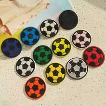 6/12 Stücke Fußball Bügelbild Set in Mehrfarbig, Nähapplikation, gestickte Sport Aufkleber geeignet für Kleidung, Rucksäcke, DIY Basteleien - Fußball - Übersicht 1