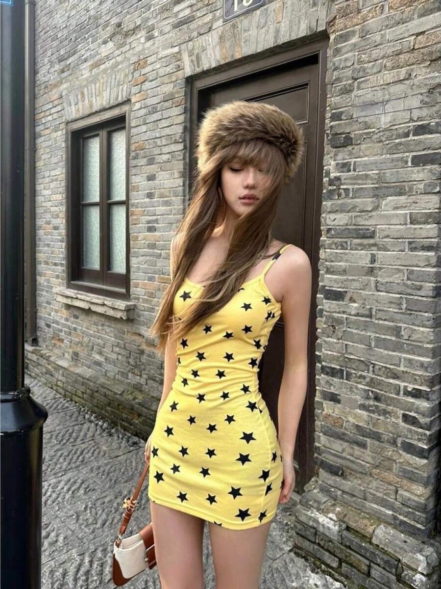 Women Midi Dresses - Yellow - View 1