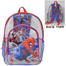SPIDERMAN Marvel's Spider-Man Transparent 16" Backpack That's Clear For Stadiums, Summer, Theme Parks, Travel For Boys Ages 4-10 - 彩色 - 查看 2
