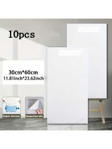 10/50pcs White Marble Pattern Smooth Ceramic Tile Stickers, Waterproof Wall Decor Stickers, Self-Adhesive Aluminum Composite Panel Wall Covering - Tile Stickers - View 14