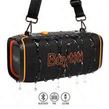BUYTITI TWS Bluetooth Speaker, Splash Resistant And LED Light - View 1